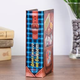 Шкатулка книга - сейф «Денег много не бывает», дерево и искусственная кожа, с замком, 17×11×5 см