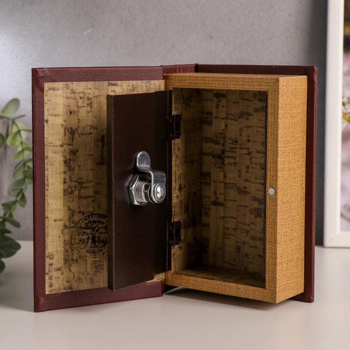 Шкатулка книга - сейф «Личный валютный запас», дерево, искусственная кожа, 17×11×5 см