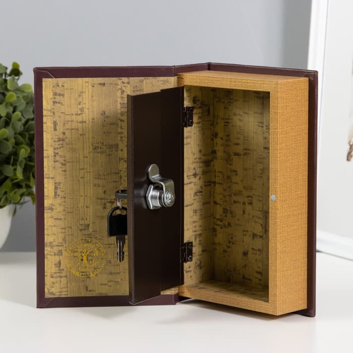 Шкатулка книга - сейф «Личный валютный запас», дерево, искусственная кожа, 21×13×5 см
