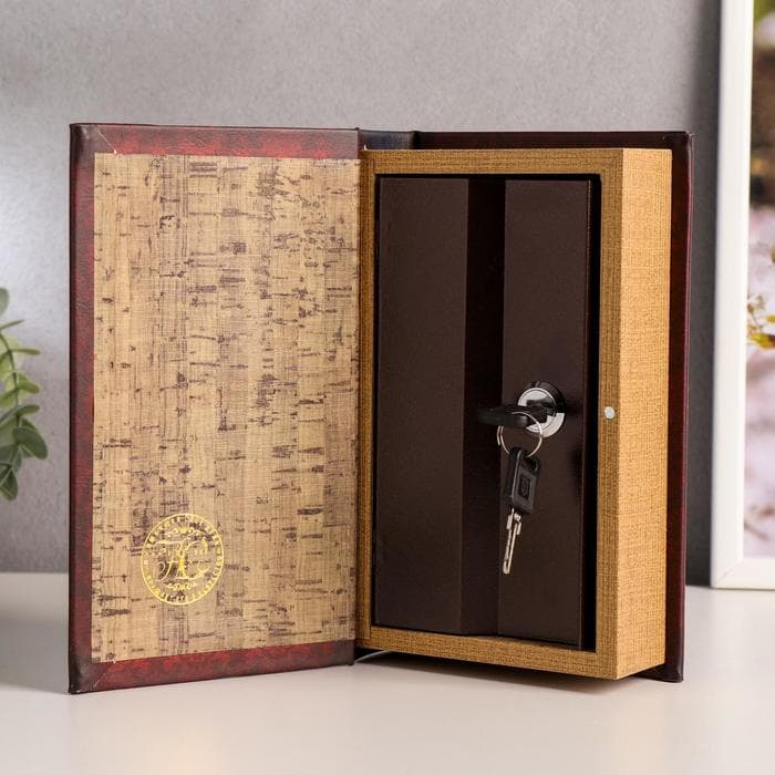 Шкатулка книга - сейф «Личный капитал настоящего мужчины», дерево и искусственная кожа, с замком, 21×13×5 см