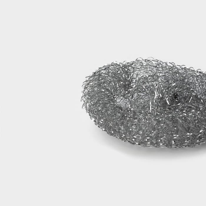 Губка для посуды Доляна, металлическая, 9×9×2 см