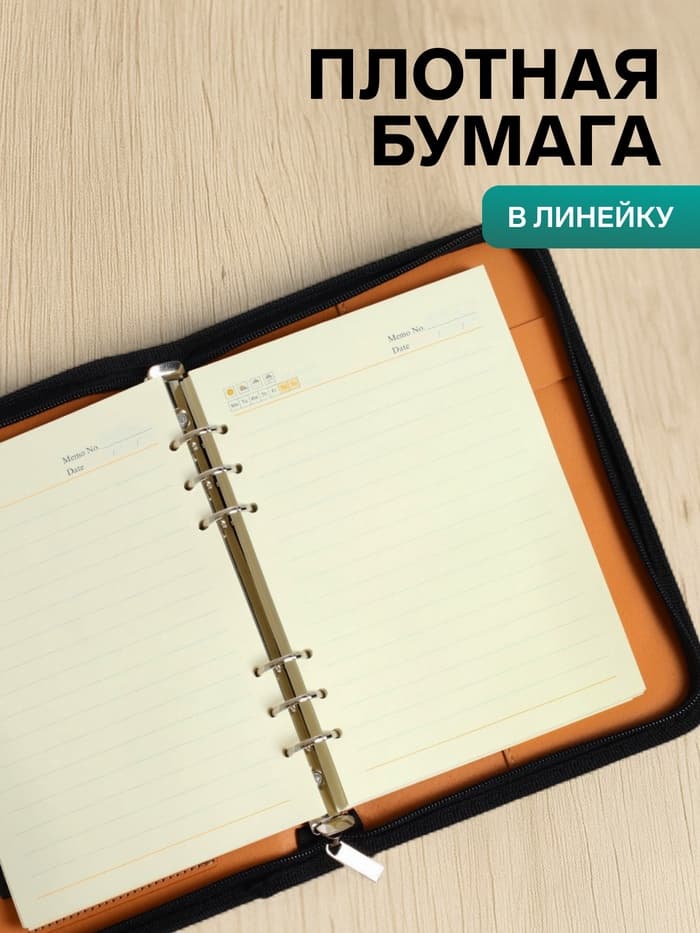 Ежедневник-органайзер Calligrata, А5, 96 листов, на молнии, обложка из искусственной кожи, МИКС