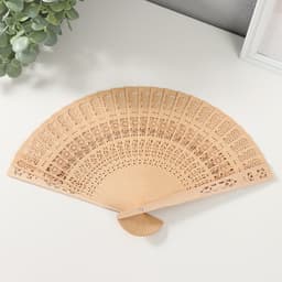 Веер складной «Цветочки», дерево, h=20.5 см