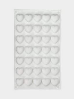 Форма для муссовых десертов и шоколада KONFINETTA «Сердца», силикон, 29.7×17.3×1.5 см, 35 ячеек (2.7×2.5 см), белая