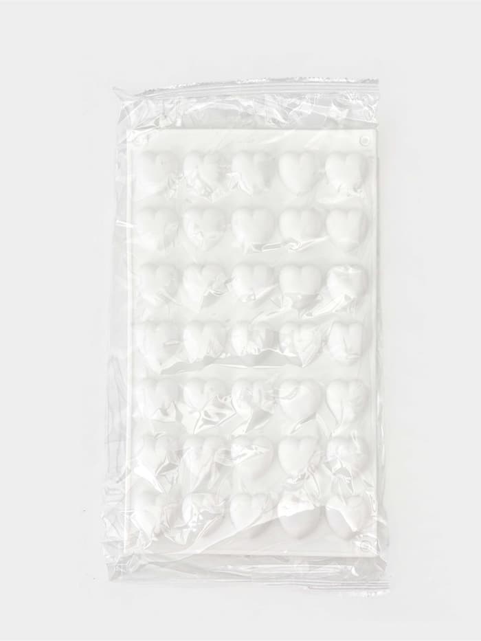 Форма для муссовых десертов и шоколада KONFINETTA «Сердца», силикон, 29.7×17.3×1.5 см, 35 ячеек (2.7×2.5 см), белая