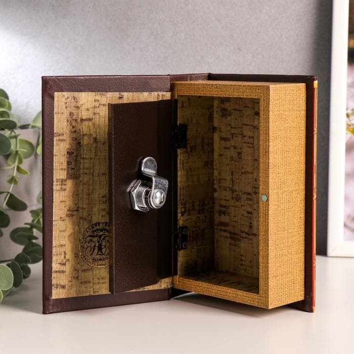 Шкатулка книга-сейф «Государева казна», дерево, искусственная кожа, 17×11×5 см