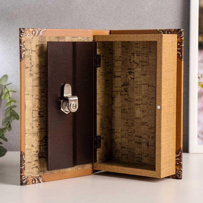 Шкатулка книга-сейф «Тайны и секреты», дерево, искусственная кожа, 21×13×5 см