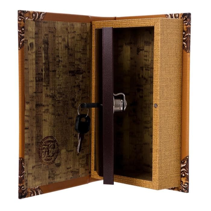 Шкатулка книга-сейф «Тайны и секреты», дерево, искусственная кожа, 21×13×5 см