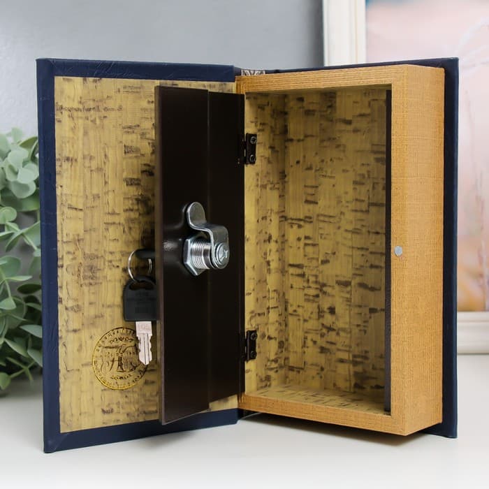 Шкатулка книга - сейф «Философия успеха», дерево и искусственная кожа, с замком, 21×13×5 см