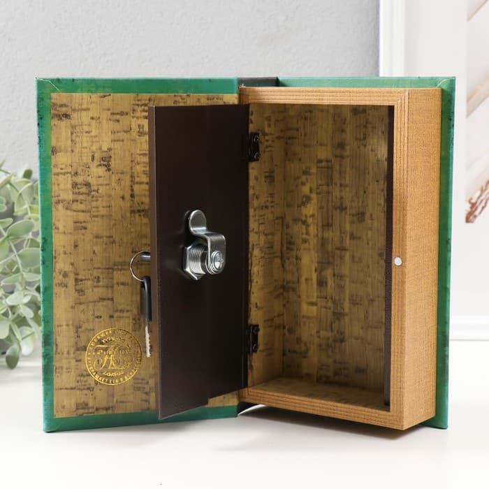 Шкатулка книга-сейф «Мои наполеоновские планы», дерево и искусственная кожа, с замком, 21×13×5 см