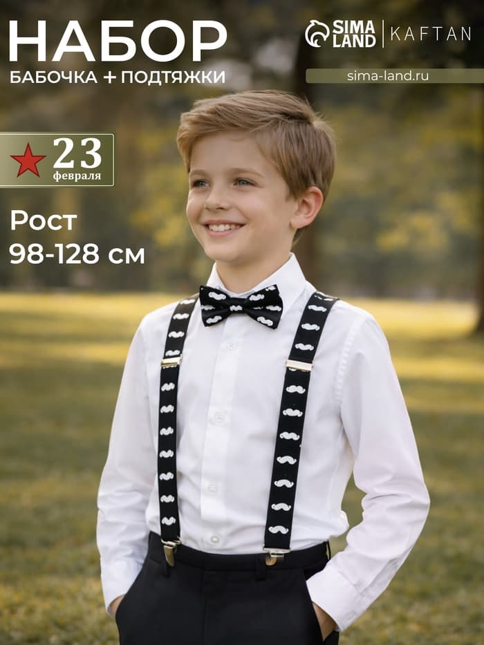 Набор для мальчика KAFTAN «Джентльмен»: подтяжки и галстук-бабочка