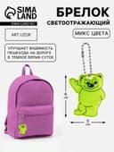 Светоотражающий элемент «Медведь», двусторонний, 6×5 см, МИКС