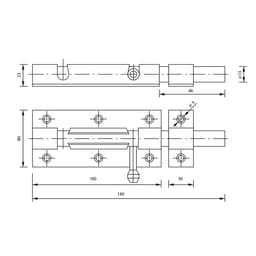 Задвижка дверная, 100 мм по основанию, оцинкованная