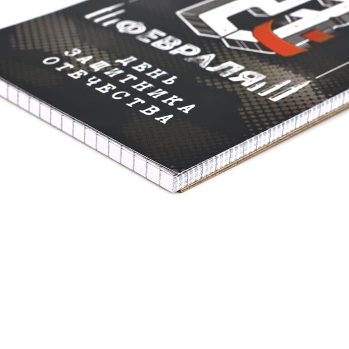 Блокнот А6, 40 листов на гребне, в клетку «23 февраля»