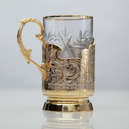 Подарочный набор чайный «ГЕРБ РФ», подстаканник, блюдце, ложка