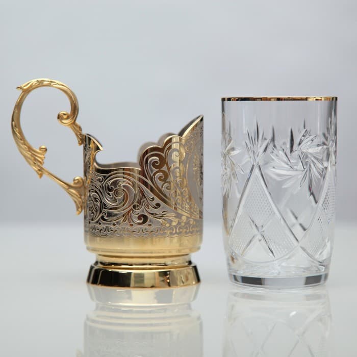 Подарочный набор чайный «ГЕРБ РФ», подстаканник, блюдце, ложка