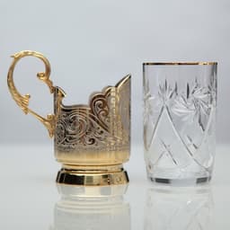 Подарочный набор чайный «ГЕРБ РФ», подстаканник, блюдце, ложка