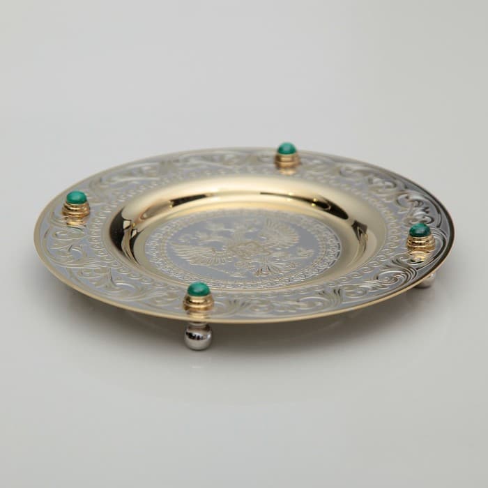 Подарочный набор чайный «ГЕРБ РФ», подстаканник, блюдце, ложка