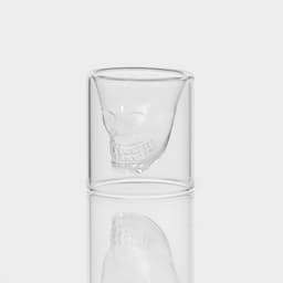 Стопка-шот с двойными стенками «Череп», 35 мл, 4.5×5.2 см, стекло, прозрачный