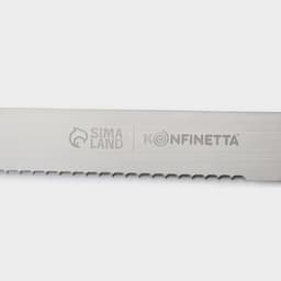 Нож для бисквита крупные зубцы KONFINETTA, длина лезвия 35 см, деревянная ручка
