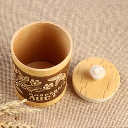 Туес «Веточка: Лавровый лист», d=9 см, береста