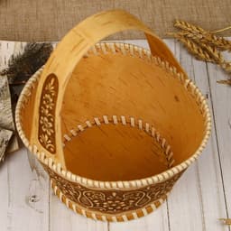 Конфетница «Корзинка узорная», 17×20 см, береста