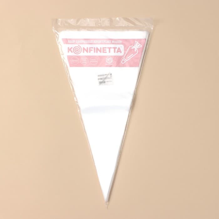 Кондитерские мешки KONFINETTA, 55 мкм, 41×21 см, 50 шт., прозрачные
