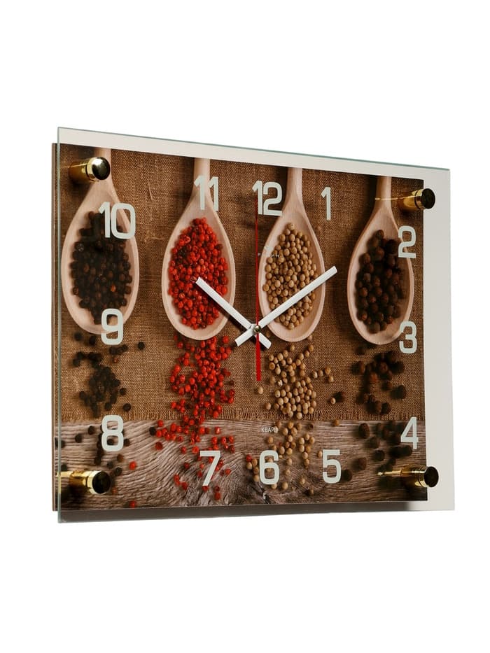 Часы настенные: Кухня, «Специи», бесшумные, 25×35 см