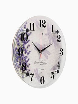 Часы настенные, интерьерные: Цветы, «Стрекозы», бесшумные, d=30 см