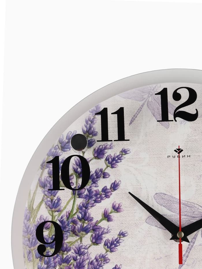 Часы настенные, интерьерные: Цветы, «Стрекозы», бесшумные, d=30 см
