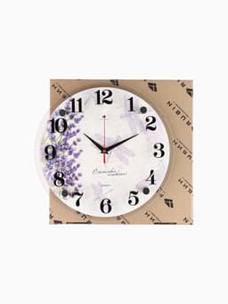 Часы настенные, интерьерные: Цветы, «Стрекозы», бесшумные, d=30 см