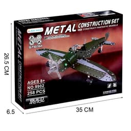 Конструктор металлический «Самолёт бомбардировщик», 258 деталей