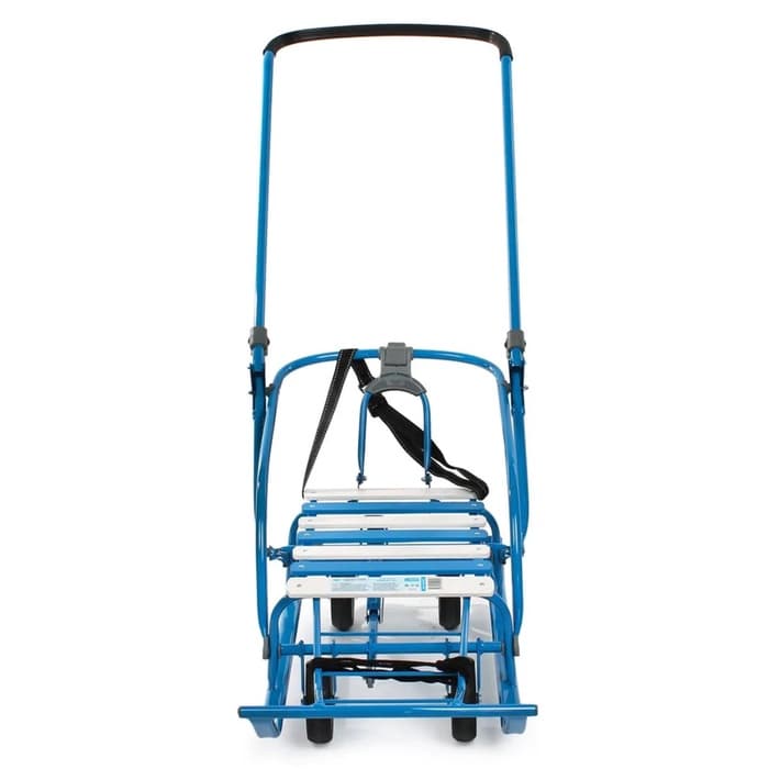 Санки детские складные Nikki 3, с колёсами, с ручкой, цвет синий