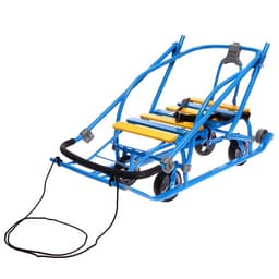 Санки детские складные Nikki 3, с колёсами, с ручкой, цвет синий