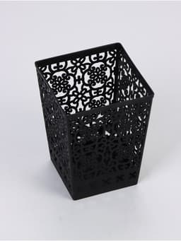 Подставка для столовых приборов «Арабеска», пластик, 9×9×12 см, чёрная