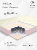 Матрас «Этель. Flowers Боннель», размер 900×1900 мм, высота 160 мм, трикотаж