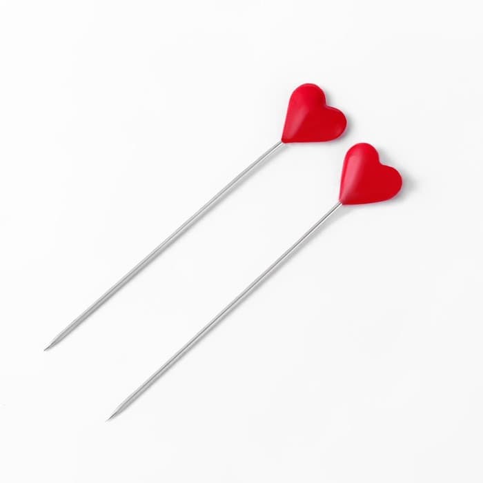 Булавки портновские «Сердце», 55 мм, 50 шт., цвет МИКС