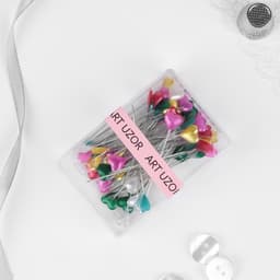 Булавки портновские «Сердце», 55 мм, 50 шт., цвет МИКС