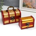 Набор шкатулок для украшений «Сундучок. Золотые цветы», дерево, 2 шт.