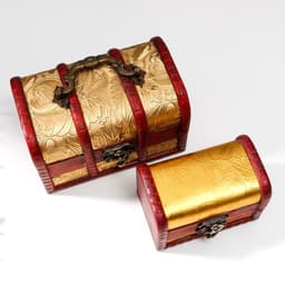 Набор шкатулок для украшений «Сундучок. Золотые цветы», дерево, 2 шт.