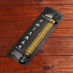 Браслет для выживания 3 в1 (паракорд 2 м, свисток, огниво), 25.5×2.5 см, 3 м