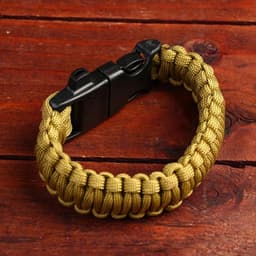 Браслет для выживания 3 в1 (паракорд 2 м, свисток, огниво), 25.5×2.5 см, 3 м