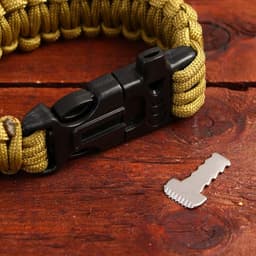 Браслет для выживания 3 в1 (паракорд 2 м, свисток, огниво), 25.5×2.5 см, 3 м