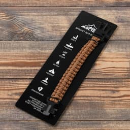 Браслет для выживания 3 в1 (паракорд 2 м, свисток, огниво), 25.5×2.5 см, 3 м