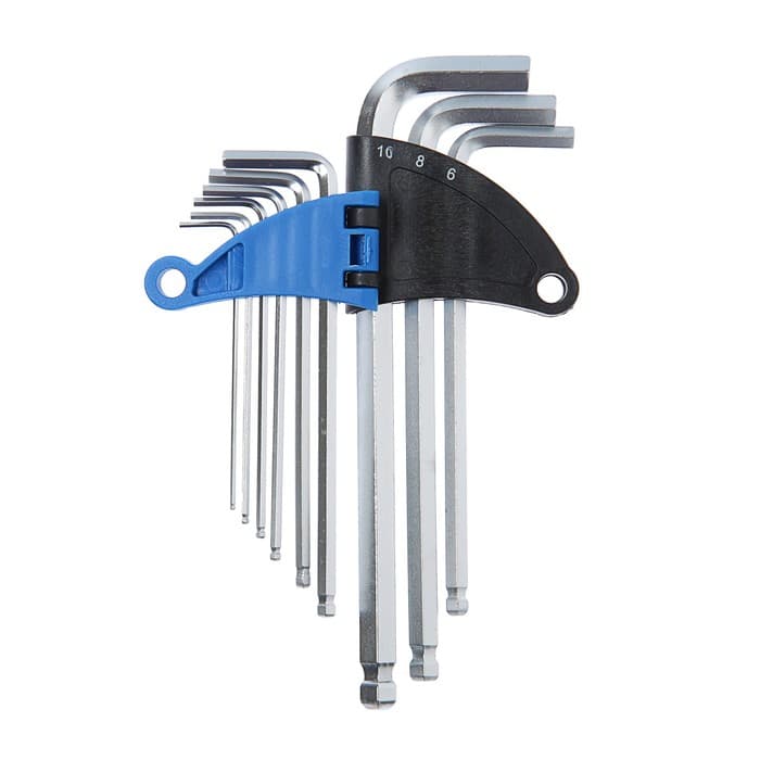 Набор ключей шестигранных ТУНДРА, удлиненных с шаром, CrV, 1.5 - 10 мм, 9 шт.