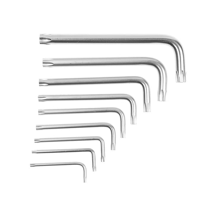 Набор ключей ТУНДРА, TORX Tamper, CrV, TT10 - TT50, 9 шт.