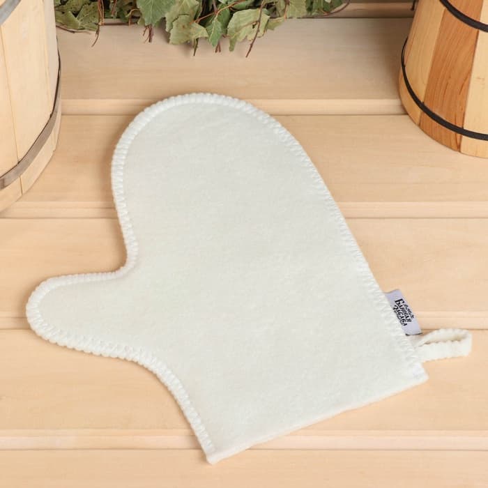 Набор для бани с принтом «Самому лучшему банщику», 3 предмета: шапка, коврик, рукавица, полиэфир, светлый, «Банная забава»