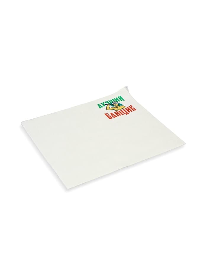 Набор для бани с принтом «Самому лучшему банщику», 3 предмета: шапка, коврик, рукавица, полиэфир, светлый, «Банная забава»