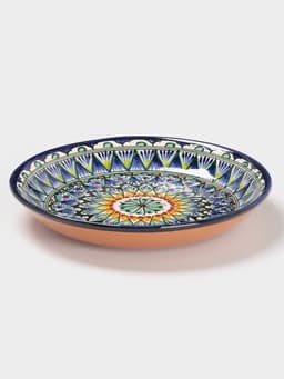 Ляган узбекский Риштанская керамика «Узоры», d=25 см, синий, МИКС