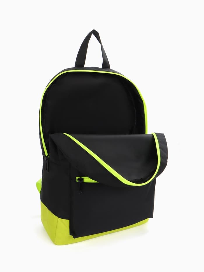 Рюкзак школьный «ЗФТС» на молнии, с карманом, 30×11×44 см, чёрный